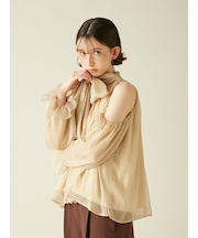 【WEB限定カラー】ドレープボウタイシフォンブラウス