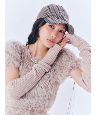 【WEB限定カラー】アームウォーマー付きフェザーヤーンコンパクトトップス