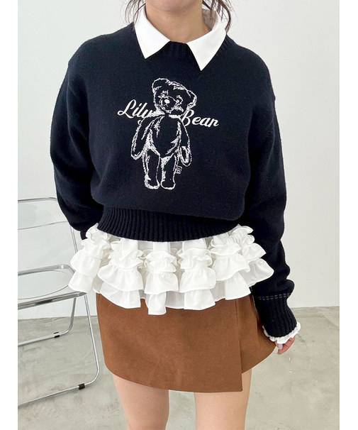 Lily Bearエンブロイダリーニットトップス