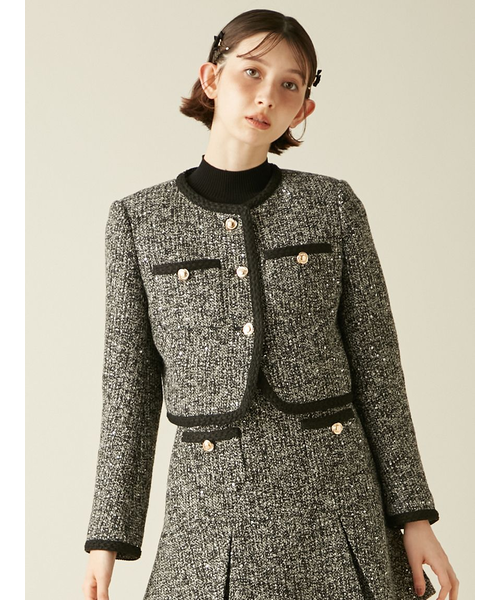 リリーブラウン　ツイードショートジャケット ツイードショートジャケット｜リリーブラウンの通販｜&mall（アンド