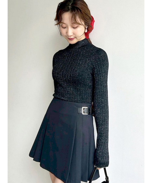 WEB限定カラー】ランダムリブラメニットトップス｜リリーブラウンの