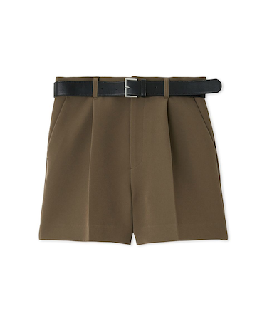 ベルト付きハイウエストショートパンツ