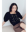 【WEB限定カラー】[L.B CANDY STOCK]シフォンリボンビジューニットトップス