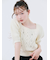 【WEB限定カラー】[L.B CANDY STOCK]シフォンリボンビジューニットトップス