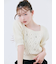 【WEB限定カラー】[L.B CANDY STOCK]シフォンリボンビジューニットトップス