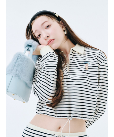 【WEB限定カラー】Lily Bearハーフジップクロップドスウェット