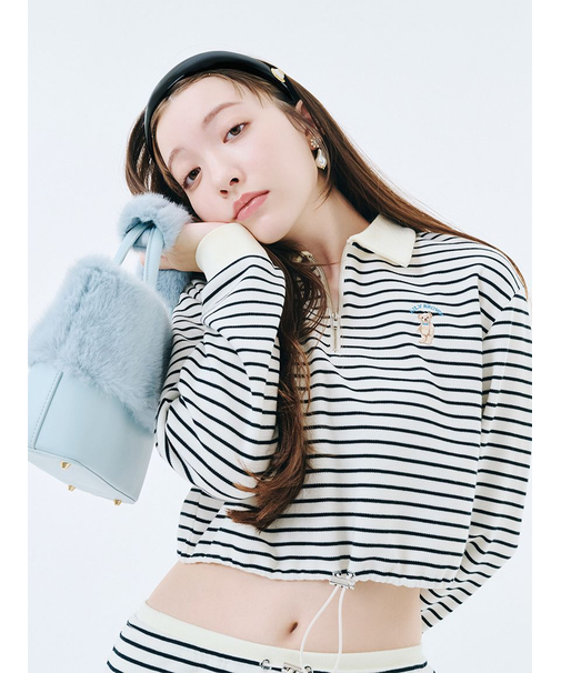 【WEB限定カラー】Lily Bearハーフジップクロップドスウェット