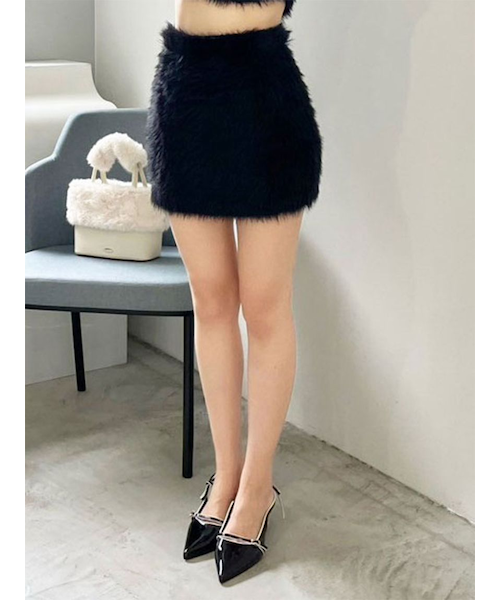 WEB限定カラー】フェザーヤーンミニスカート｜リリーブラウンの通販