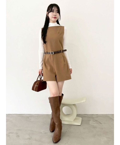 ベルト付きミニロンパース　リリーブラウン ベルト付きミニロンパース（オールインワン）｜LILY BROWN