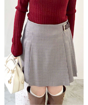 サイドベルトプリーツスカショーパン