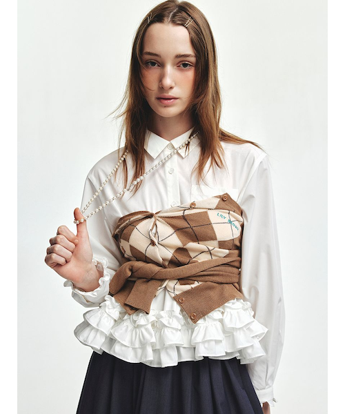 ホイップフリルヘムブラウス　リリーブラウン ホイップフリルヘムブラウス(シャツ・ブラウス)｜トップス｜LILY