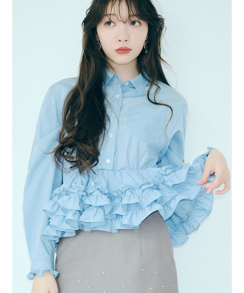 ホイップフリルヘムブラウス　リリーブラウン ホイップフリルヘムブラウス｜リリーブラウンの通販｜&mall