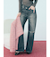 【WEB限定00サイズ】ステップウエストワイドデニムパンツ