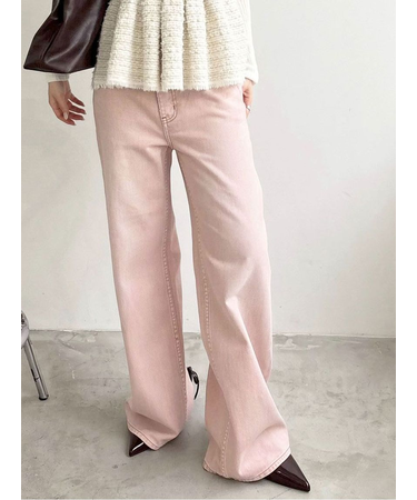【WEB限定00サイズ】ステップウエストワイドデニムパンツ