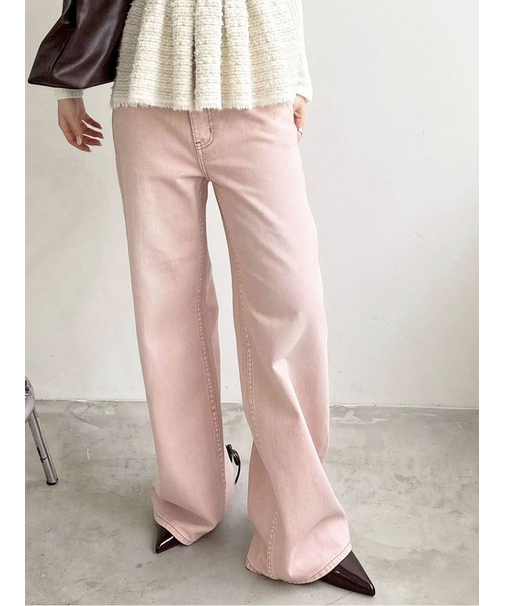 【WEB限定00サイズ】ステップウエストワイドデニムパンツ