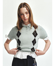 ワンポイントニットポロシャツ