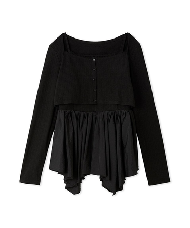 カーデセットペプラムトップス