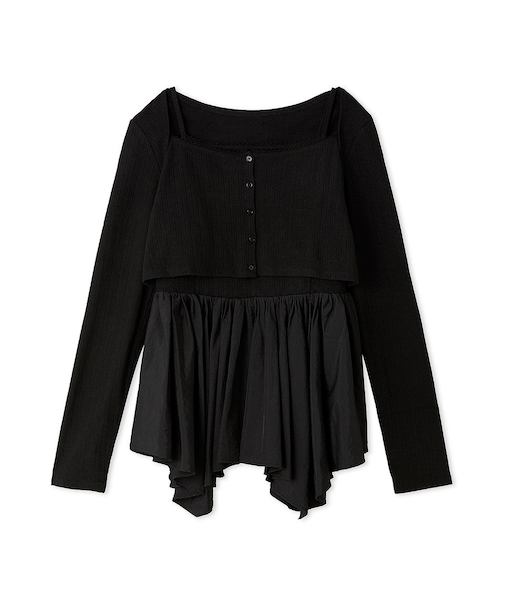 カーデセットペプラムトップス