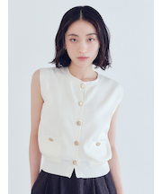 金釦ニットベスト