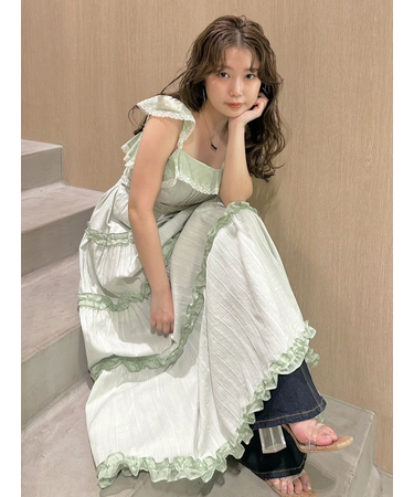 ティアードフリルキャミワンピース