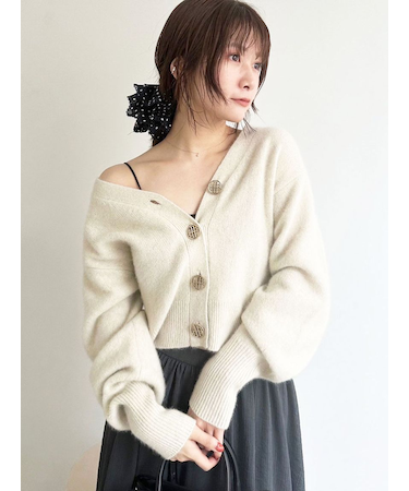LBロゴフォックスニットカーデ