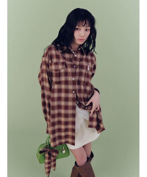 Lily Bearスカーフ付きオーバーシャツ