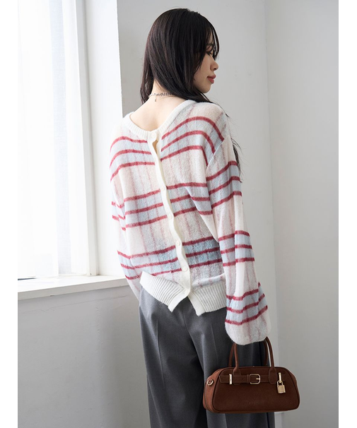 2wayシアーモヘアニットトップス