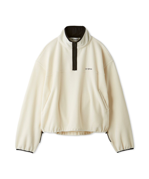 【ボニ(断捨離)】リリーブラウン　ハーフジップロゴ刺繍フリーストップス ハーフジップロゴ刺繍フリーストップス｜リリーブラウンの通販｜&mall