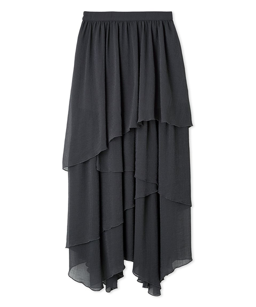 シアーフリルティアードスカート