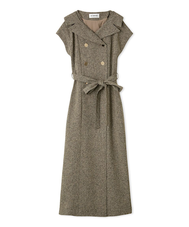 デコルテレイヤードトレンチワンピース