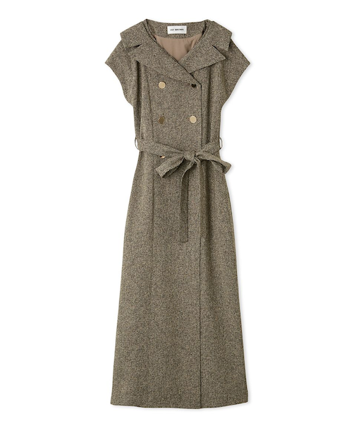 デコルテレイヤードトレンチワンピース