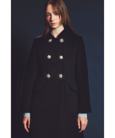 [L.B CANDY STOCK]ダブルビジューミディコート