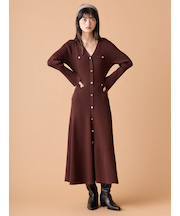 スキッパーポロニットワンピース