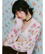 【LILY BROWN ×ANNA SUI】ジャガードビジューニットカーディガン
