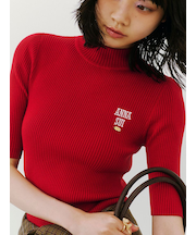 【LILY BROWN ×ANNA SUI】ロゴ刺繍ハイネックリブニット