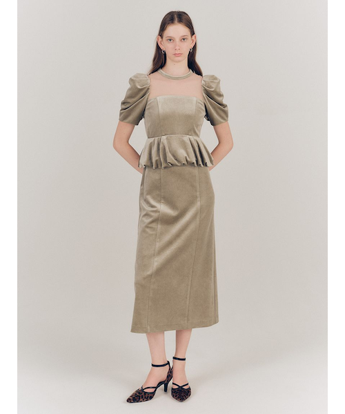 ペプラムベロアドレス｜リリーブラウンの通販｜&mall（アンドモール