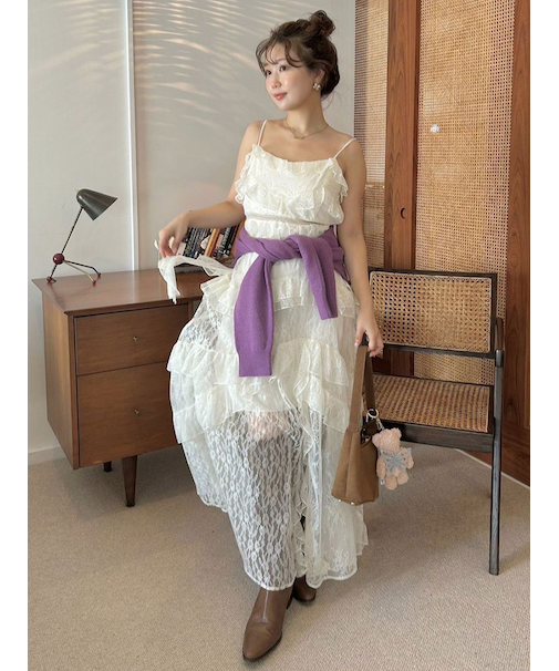 【LILY BROWN ×ANNA SUI】レースロングキャミドレス