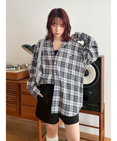 【LILY BROWN ×ANNA SUI】オーバーネルチェックシャツ