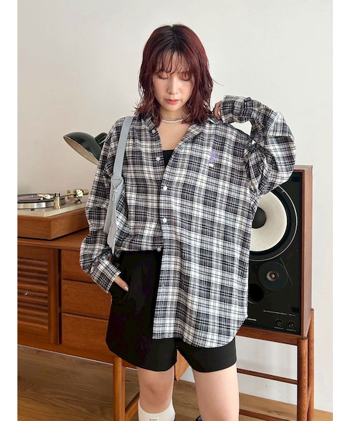 【LILY BROWN ×ANNA SUI】オーバーネルチェックシャツ