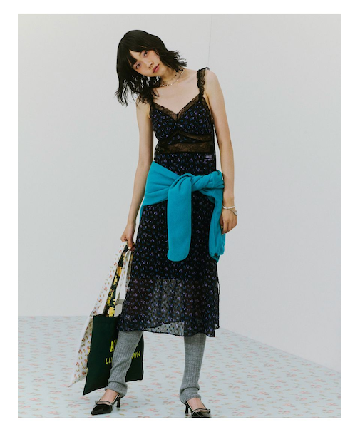 【LILY BROWN Lingerie×ANNA SUI】カップ付きキャミワンピース