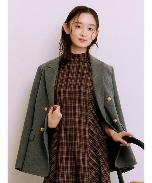 ダブルブレストウールジャケット｜リリーブラウンの通販｜&mall