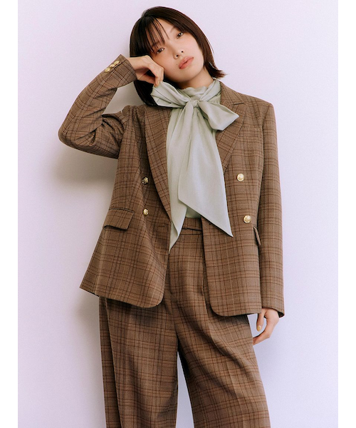 【新品未使用】 Lily Brown ダブルブレストジャケット リリーブラウン LILY BROWN ダブルブレストジャケット （CHECK