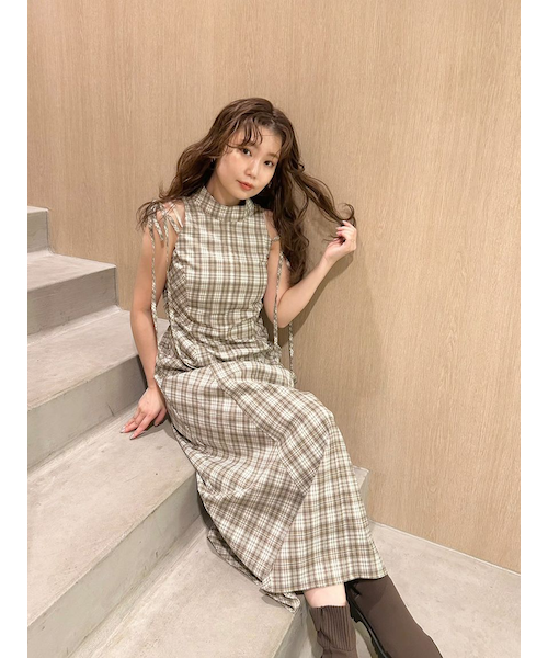 アメスリチェックワンピース アメスリチェックワンピース｜リリーブラウンの通販｜&mall（アンド