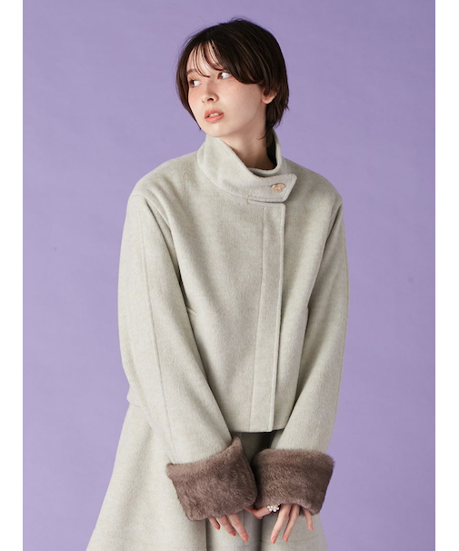 袖ファー2wayコート