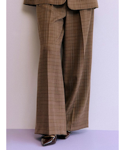 ベルト付きタックワイドパンツ