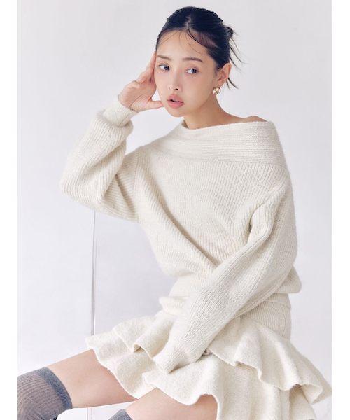 オフショルニットセットアップ｜リリーブラウンの通販｜&mall（アンド