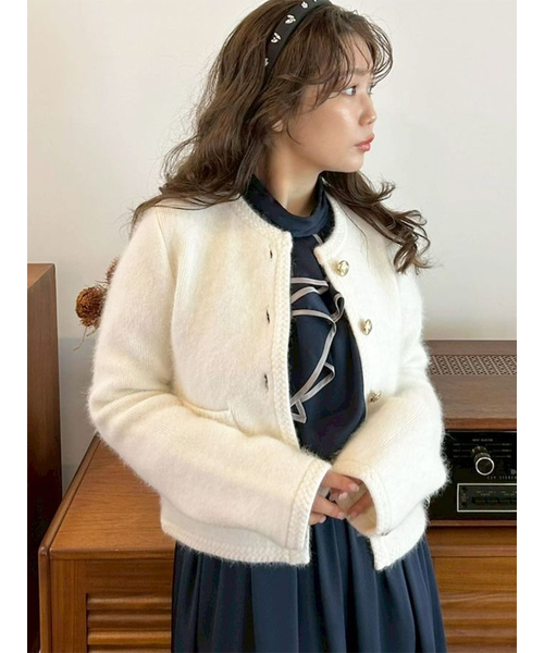 最終お値下げ LILY BROWN 金釦フォックスニットジャケット LILY BROWN｜【WEB限定カラー】金釦フォックスニットジャケット