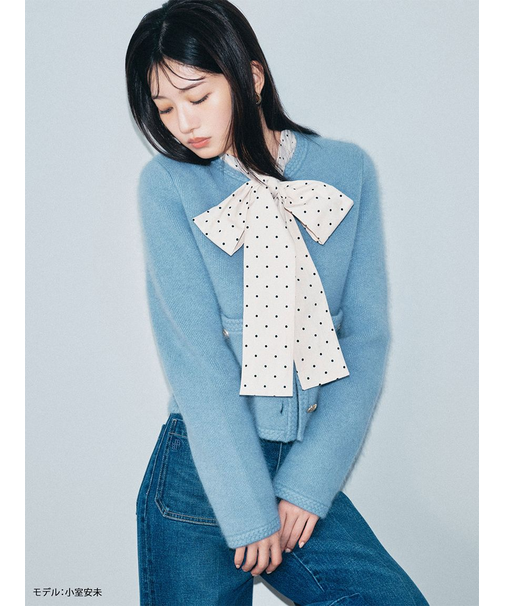 【WEB限定カラー】金釦フォックスニットジャケット(Hearts2Hearts着用)