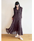 【WEB限定00サイズ】ボウタイ付きフリンジジャガードペプラムワンピース