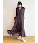 【WEB限定00サイズ】ボウタイ付きフリンジジャガードペプラムワンピース